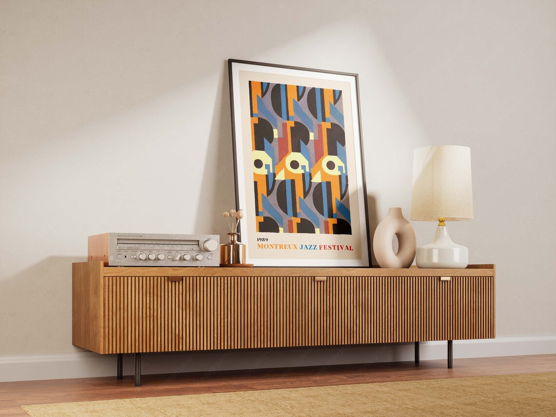 Montreux Jazz Festival Vintage Swiss Typography Art Print - Image 2