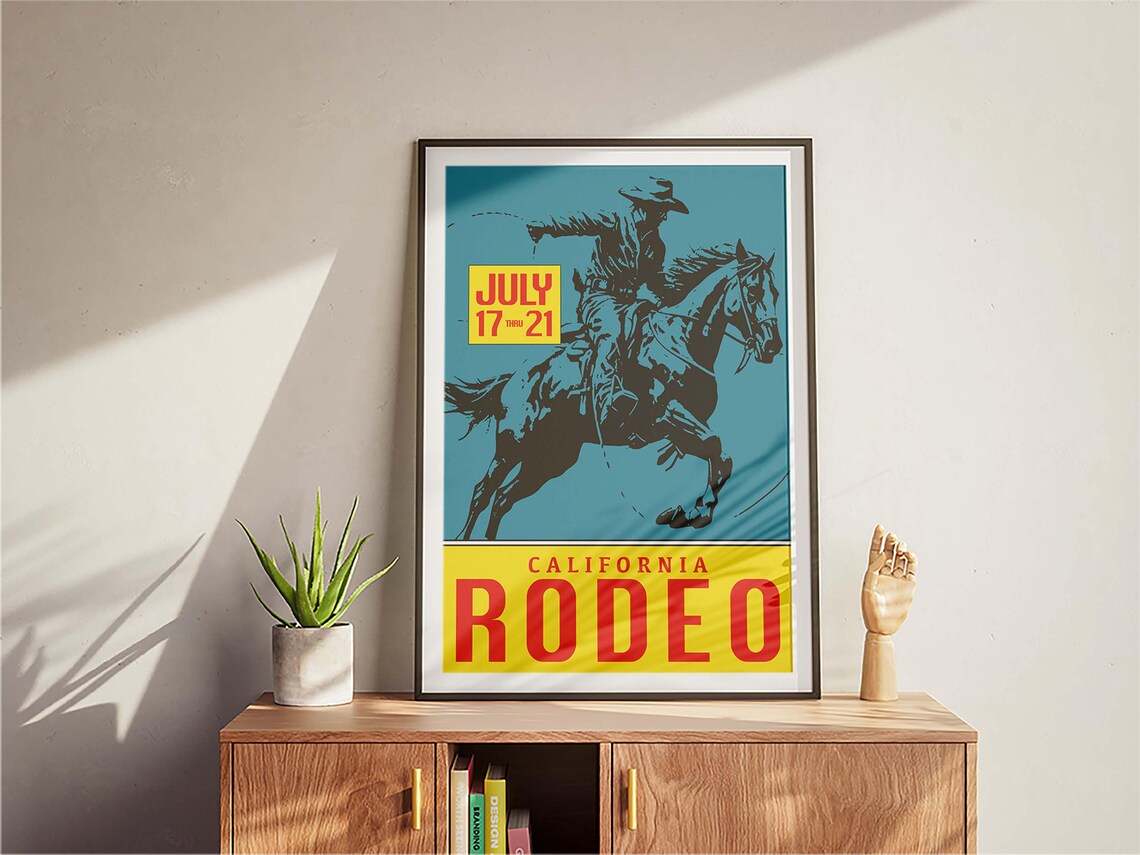 Vintage California Rodeo Poster, Western Typography Print - Image 3