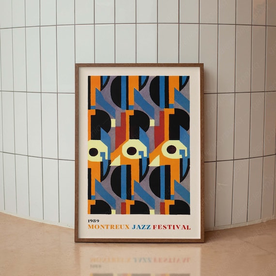 Montreux Jazz Festival Vintage Swiss Typography Art Print