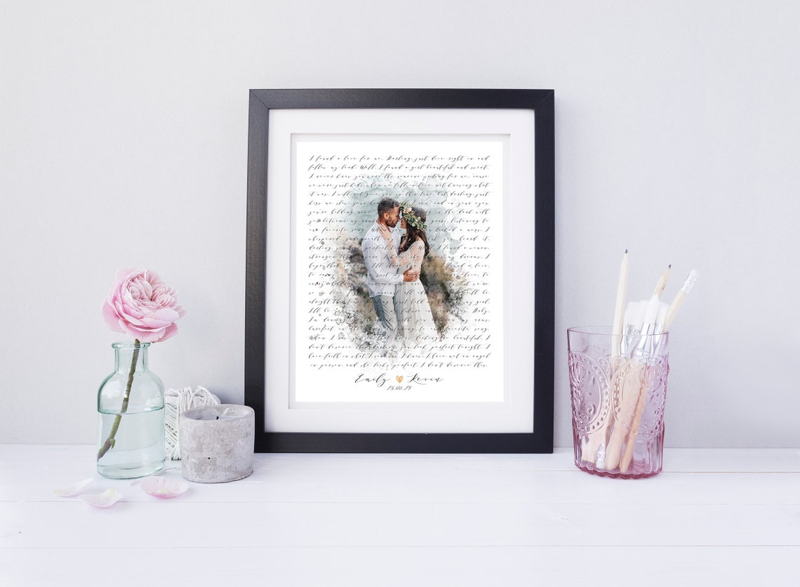 Perfect Ed Sheeran Wedding Lyrics With Couple Photo Keepsake Poster - Image 5