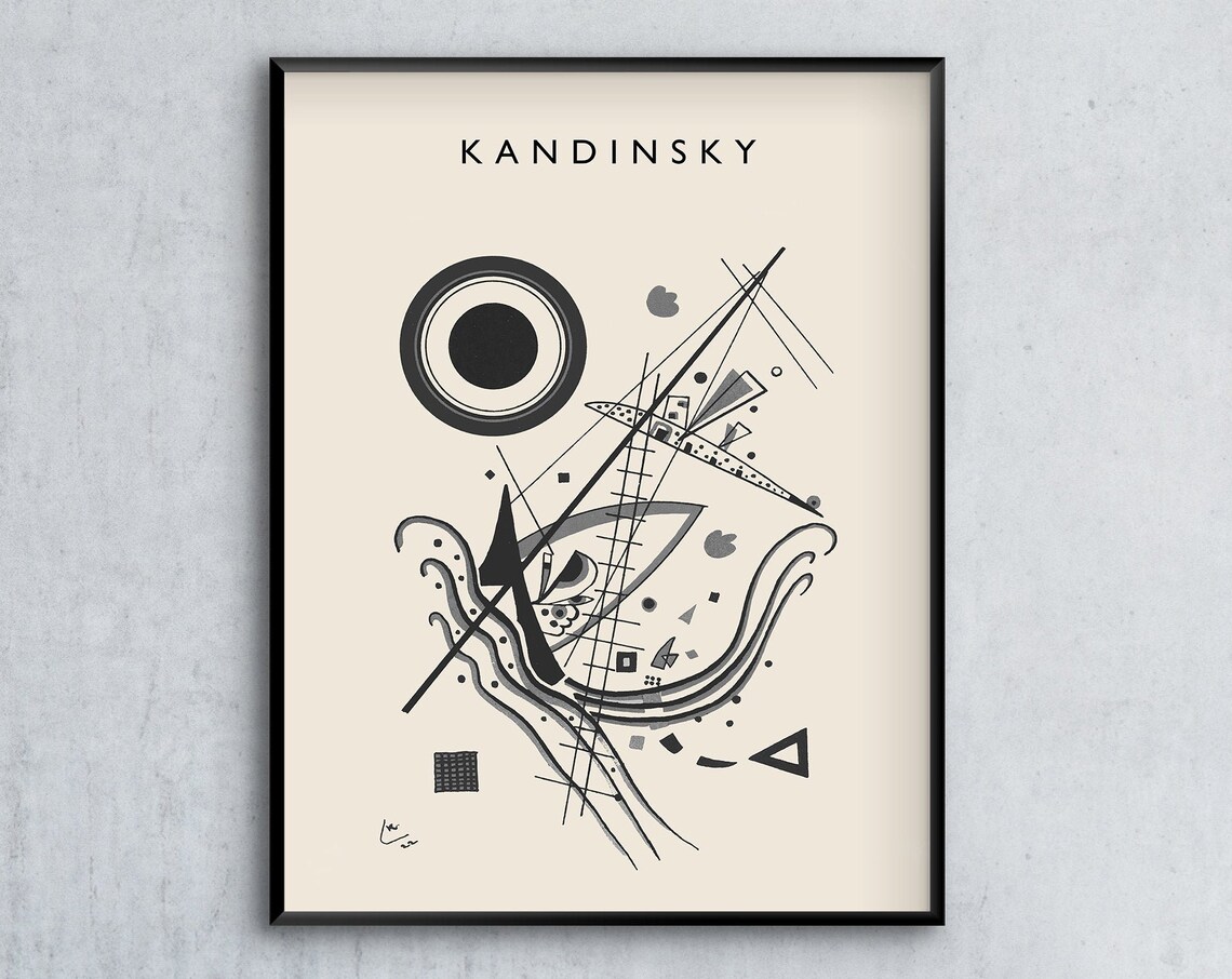 Kandinsky Bauhaus Abstract Geometric Black Line Modern Art Poster - Image 3