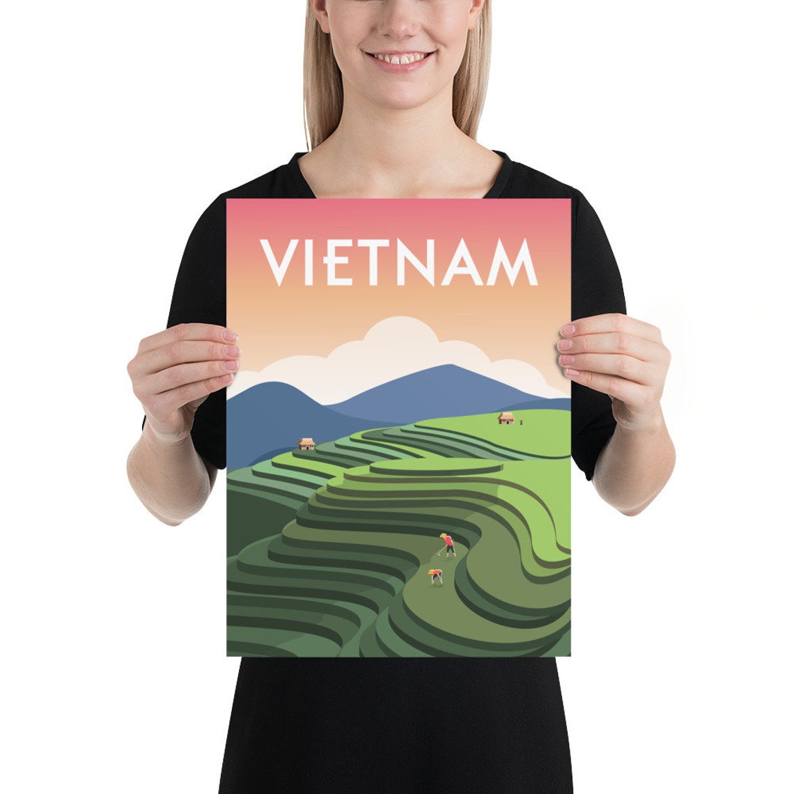 Vietnam Travel Poster Vietnam Art Vietnam Travel Print Ha Long Bay Sizes Inches 8x10 12x16 16x20 18x24 24x36 - Image 2