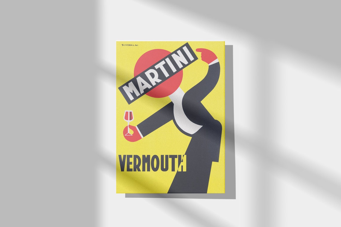 Martini Vermouth Vintage Cocktail Bar Advertising Art Poster - Image 2