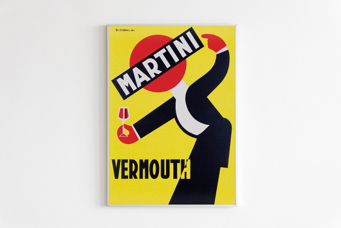 Martini Vermouth Vintage Cocktail Bar Advertising Art Poster