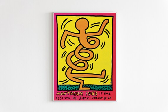 Keith Haring Montreux 1983 Jazz Festival Dancing Figure Poster