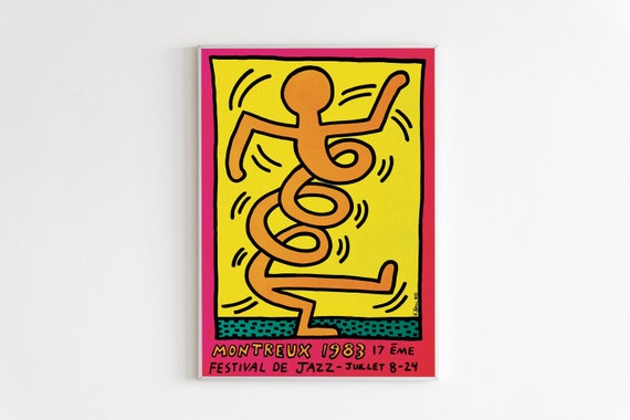 Keith Haring Montreux 1983 Print Keith Haring Montreux 1983 Exhibition Poster Exhibition Poster Art Print Keith Haring Poster