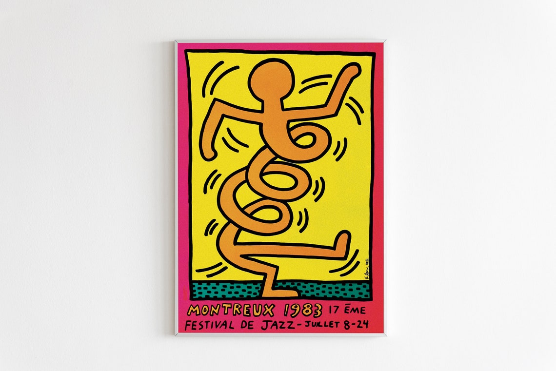 Keith Haring Montreux 1983 Jazz Festival Dancing Figure Poster