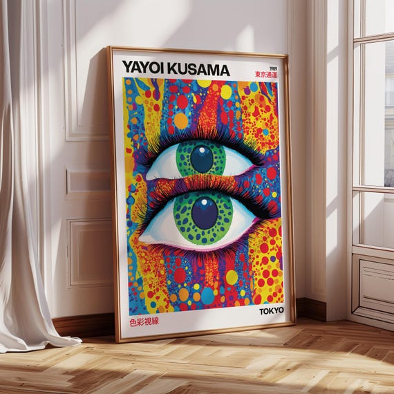 Yayoi Kusama Colorful Wall Art Funky Print For Living Room Abstract Pop Art For Bedroom Vibrant Bold Poster Trendy Print For Kids Room Art
