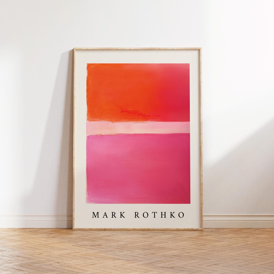 Mark Rothko Style Orange Pink Abstract Color Field Art Poster