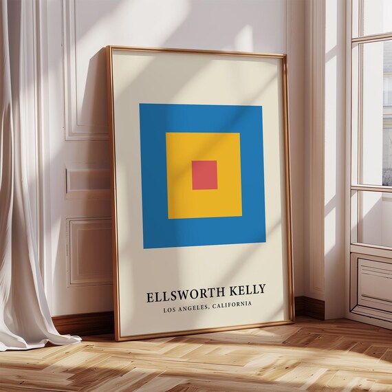 Ellsworth Kelly Concentric Square Blue Yellow Red Abstract Poster