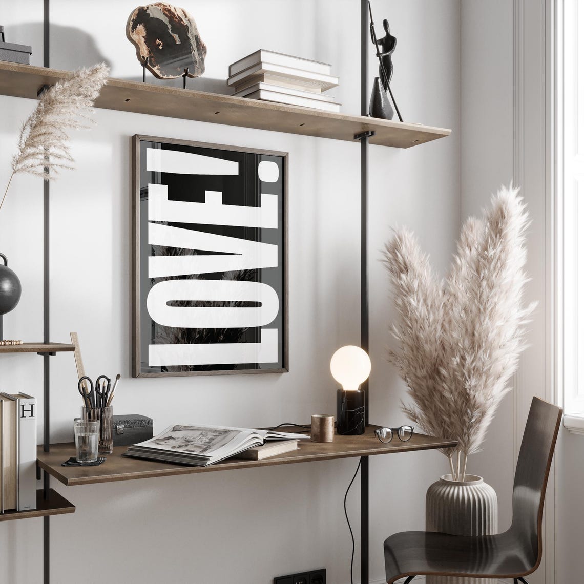 Love Typography Poster Modern Wall Art Horizontal Vertical Display For Bedroom Living Room Office Inspirational Print - Image 2