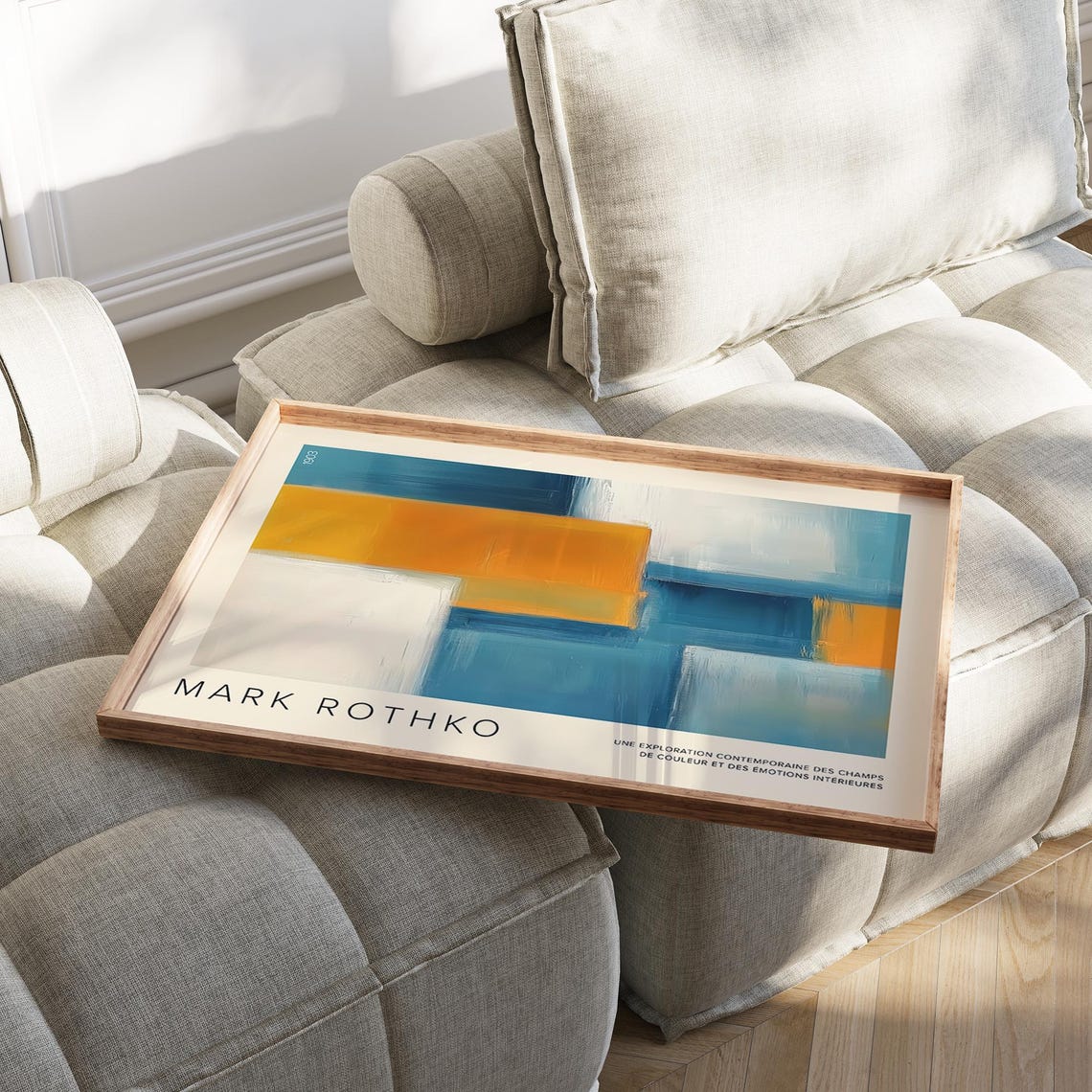 Mark Rothko Blue Yellow Abstract Color Field Exhibition Style Poster - Image 2