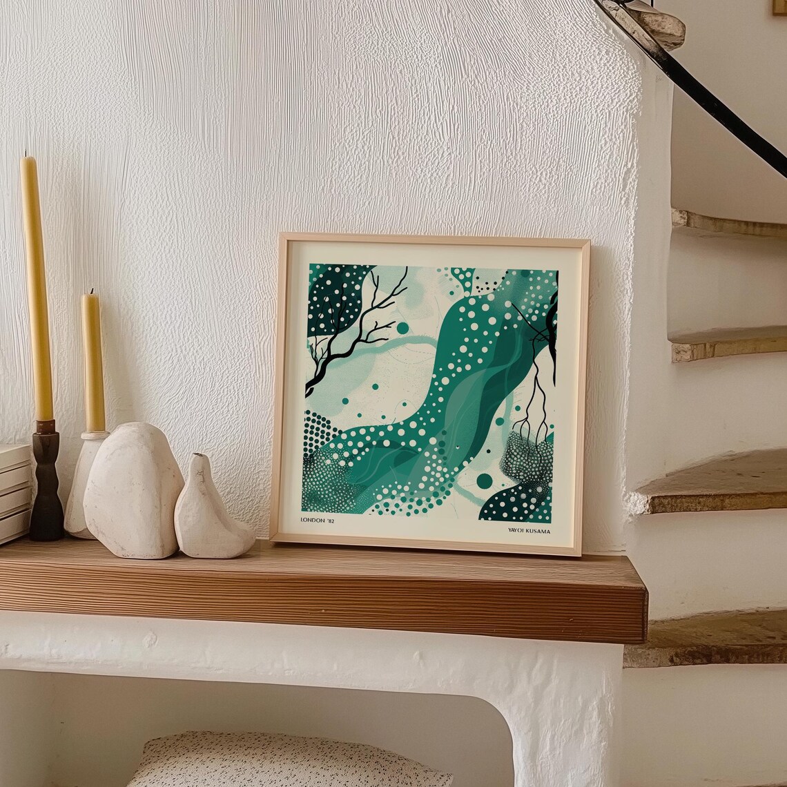 Abstract Green Nature Landscape, Minimalist Japandi - Image 2