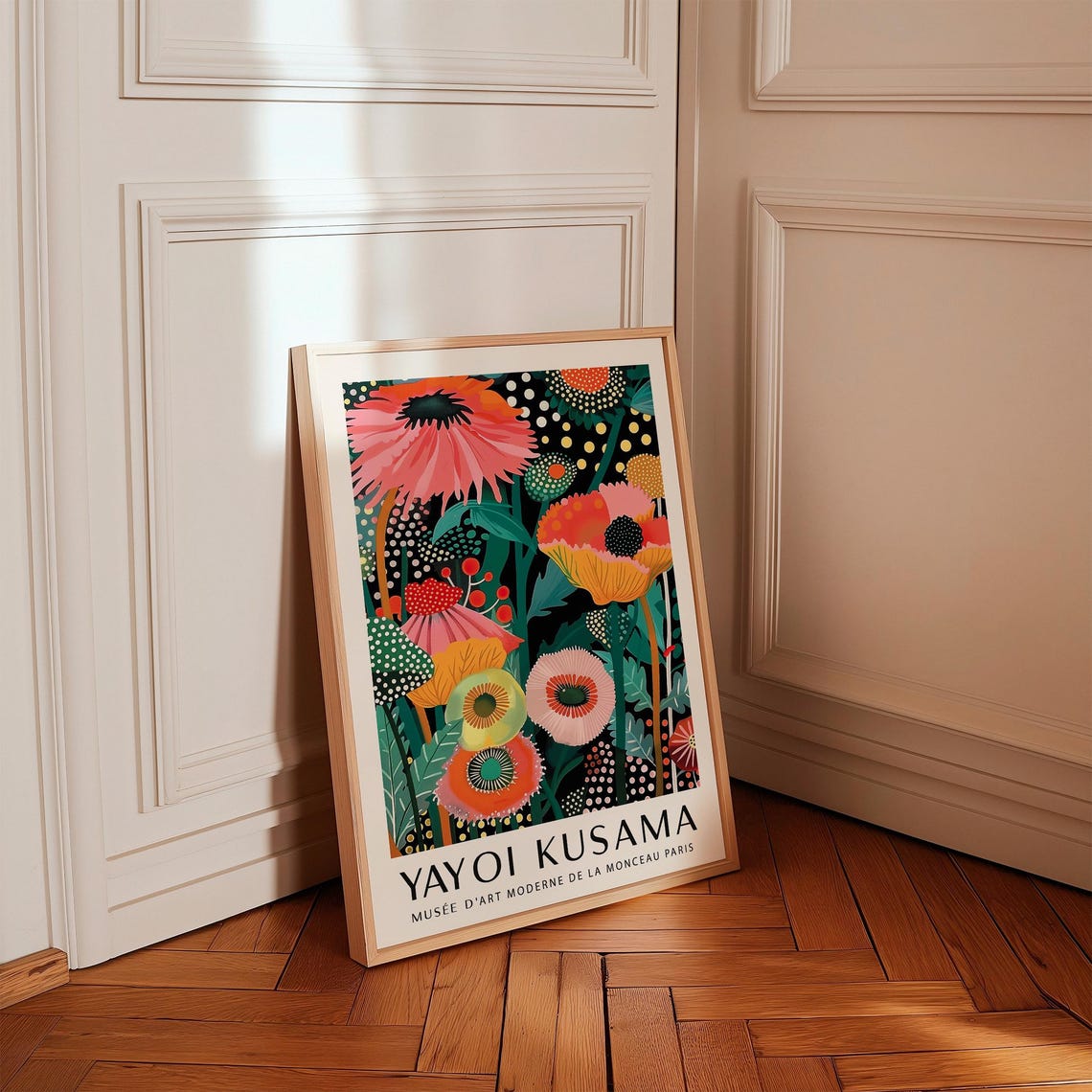Yayoi Kusama Colorful Wildflower Garden Black Exhibition Poster - Image 3