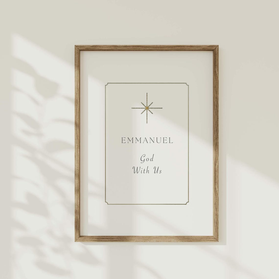 Emmanuel God With Us Star Minimalist Christmas Bible Verse Poster