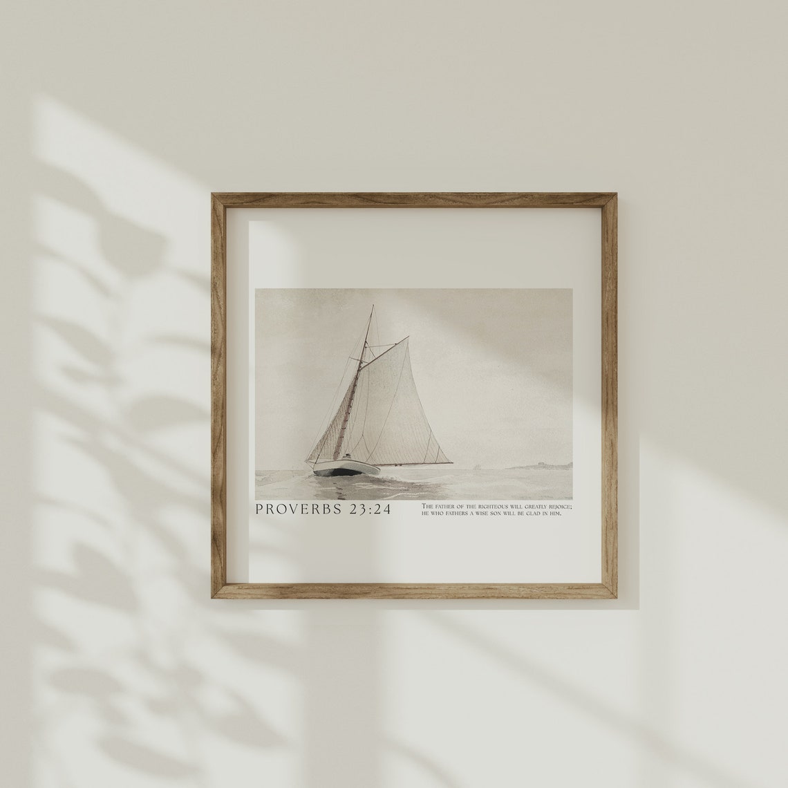 Proverbs 23:24 Vintage Sailboat Nautical Father's Day Scripture Poster - Image 5