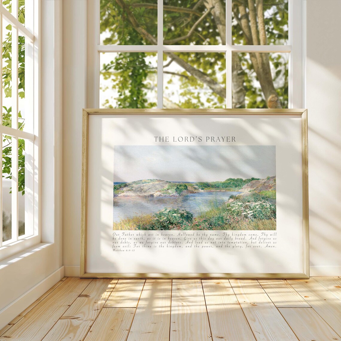 The Lord's Prayer Matthew 6:9-13 Coastal Impressionist Seascape Poster - Image 5