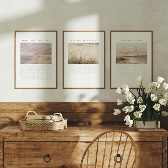 How Great Thou Art Blessed Assurance In Christ Alone Hymn Trio Set 3 Posters