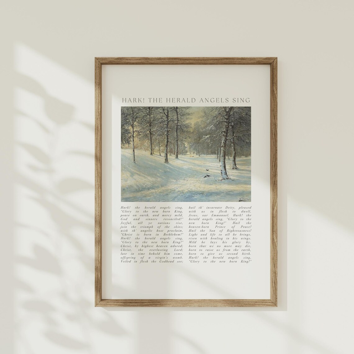 Hark The Herald Angels Sing Christmas Hymn Snowy Forest Wall Poster
