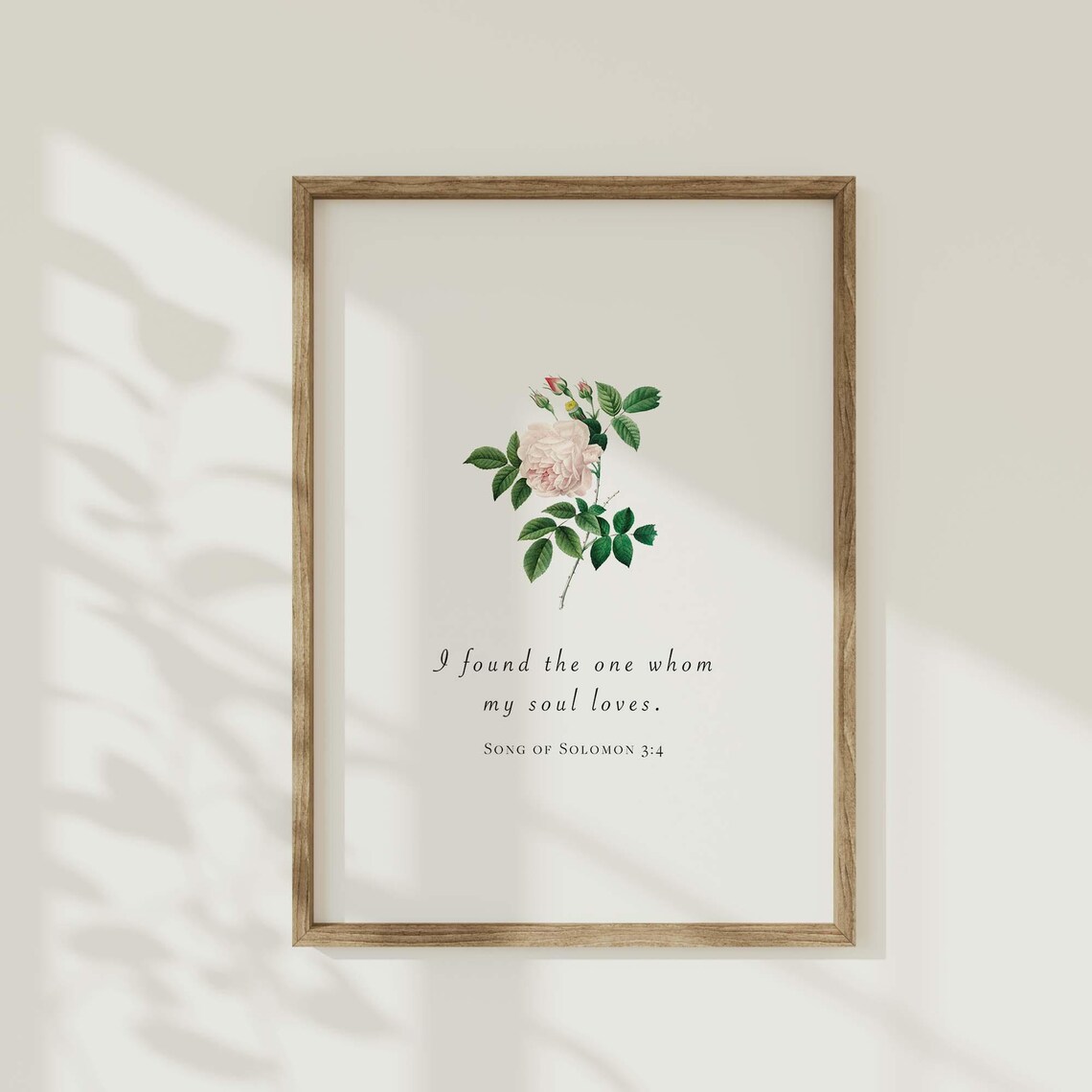 Christian Valentine Love Scripture, Vintage Rose Art Print - Image 5