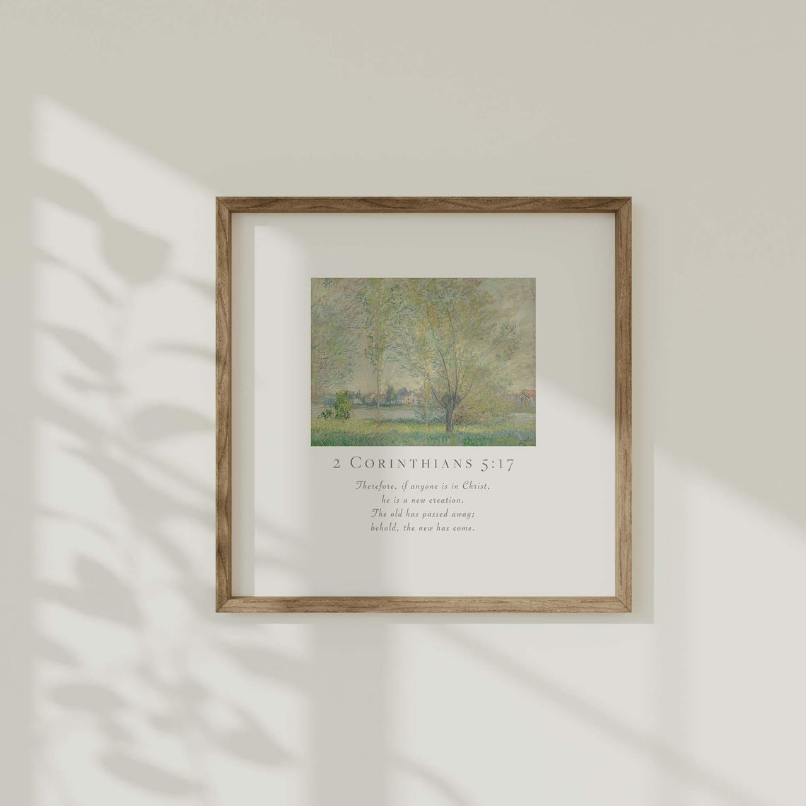2 Corinthians 5:17 New Creation Spring Blossom Tree Scripture Poster - Image 2