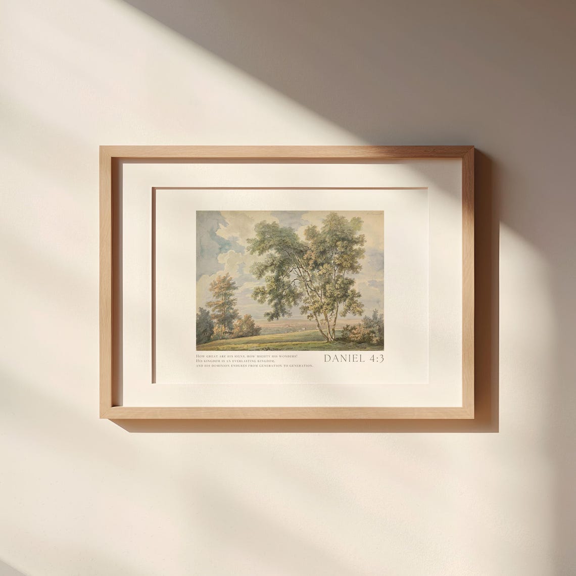 Vintage Landscape Wall Art Daniel 43 Bible Verse Poster Peaceful Scripture Quote Sheep Pasture Christian Farmhouse Home Decor - Image 3