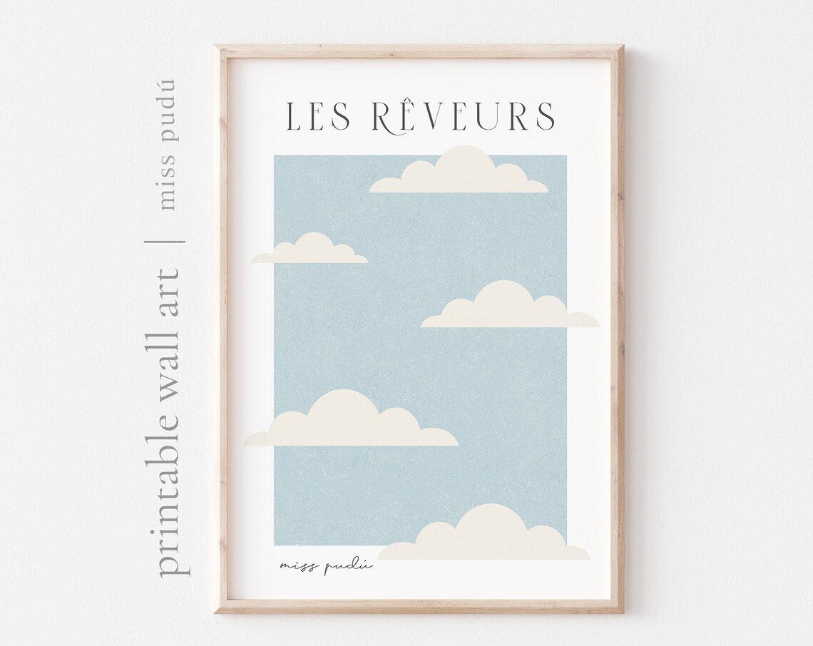The Dreamers Les Rveurs Abstract Sky Art Print