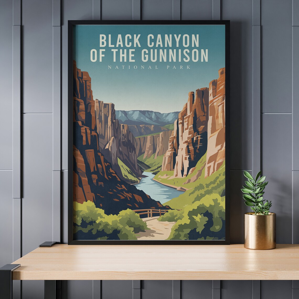 Black Canyon of the Gunnison Travel Poster, Colorado - Image 2
