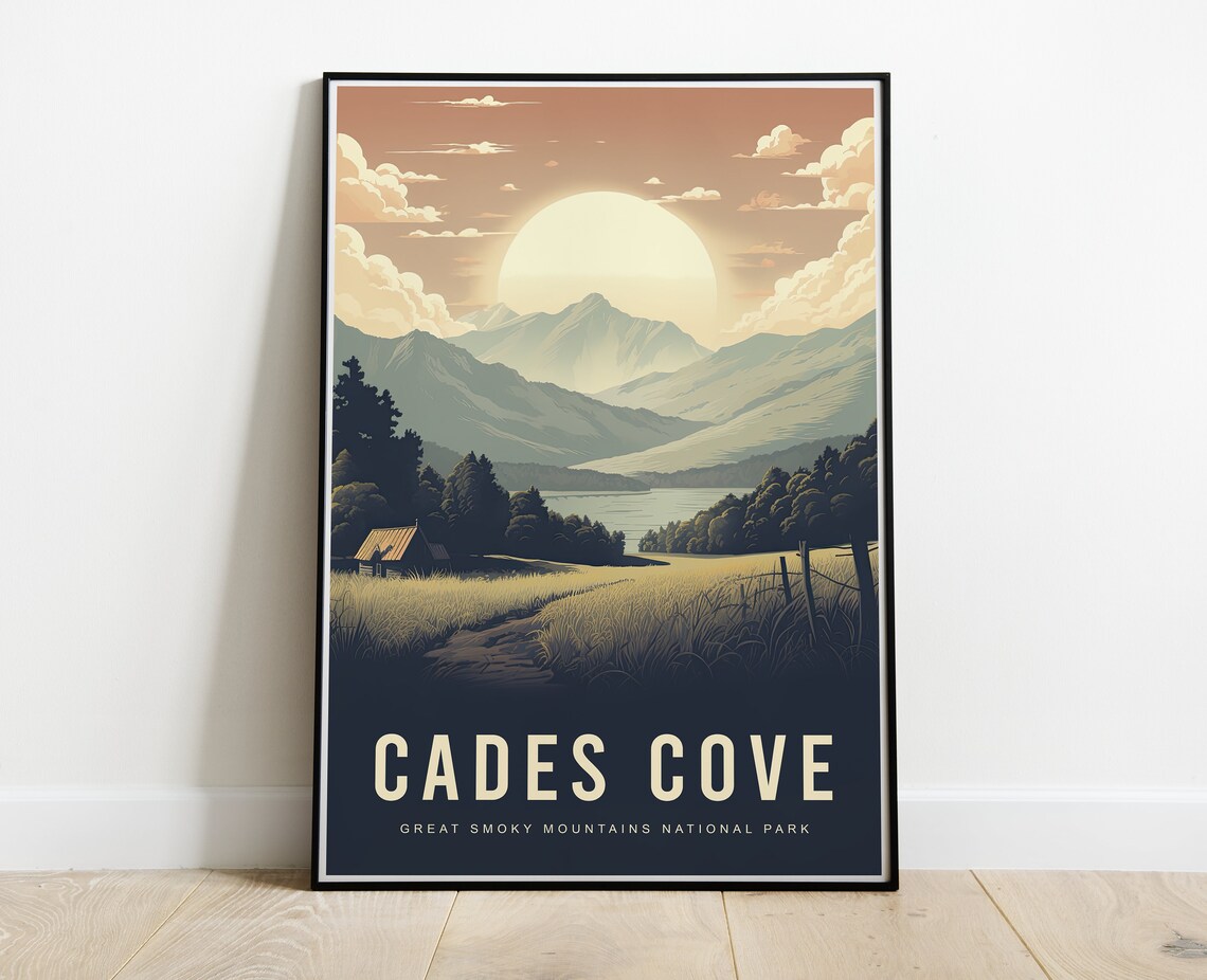 Cades Cove, Great Smoky Mountains Tennessee Travel Poster