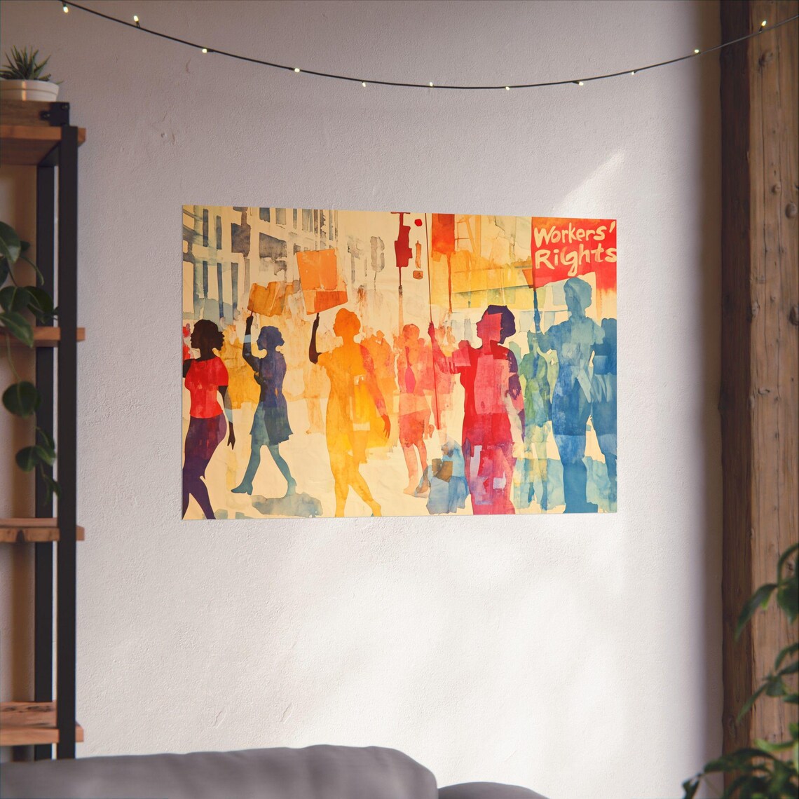 Workers Rights Bold Protest Scene Art Print - Image 3
