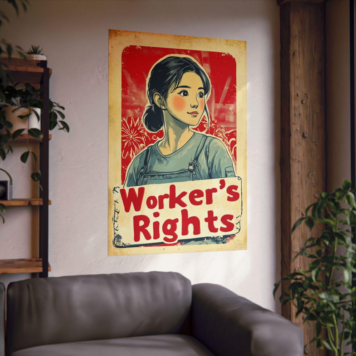 Workers Rights Vintage Propaganda Labor Statement Poster Art - Image 3