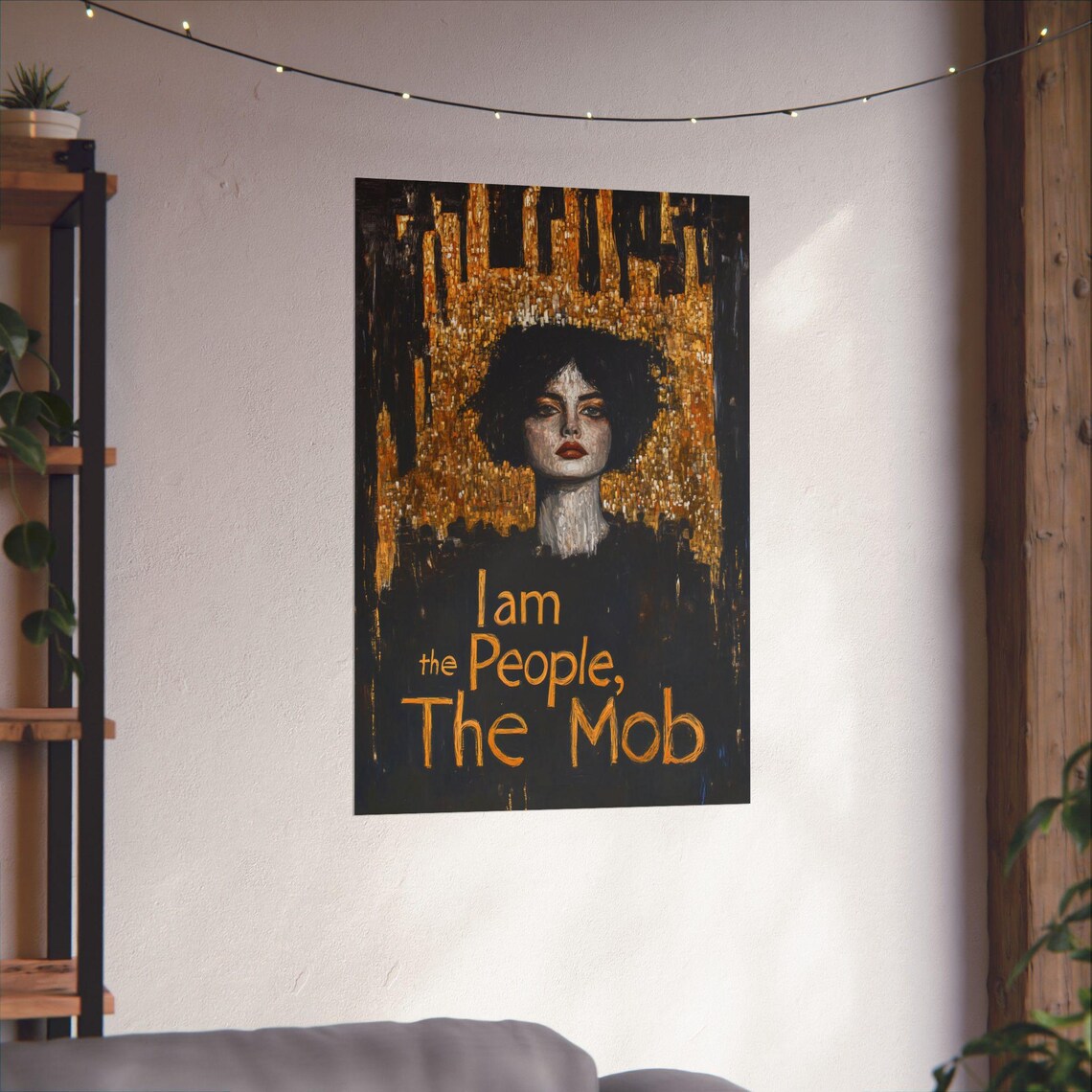 I Am the People the Mob Golden Mosaic Klimt Style Woman Protest Poster - Image 4