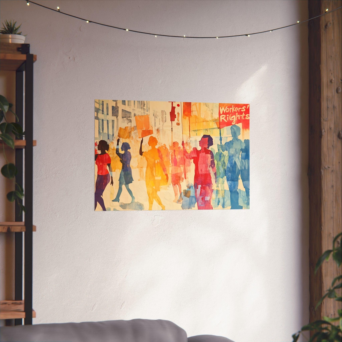 Workers Rights Bold Protest Scene Art Print - Image 4