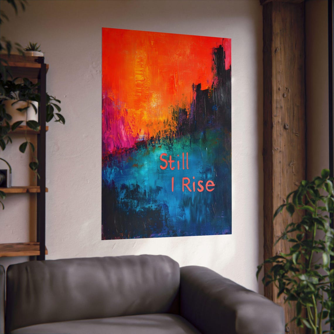 Still I Rise Maya Angelou Quote Abstract Impressionist Art Poster - Image 2