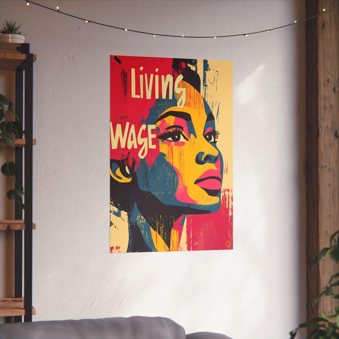 Living Wage Pop Art Portrait Fair Labor Rights Statement Poster - Image 3