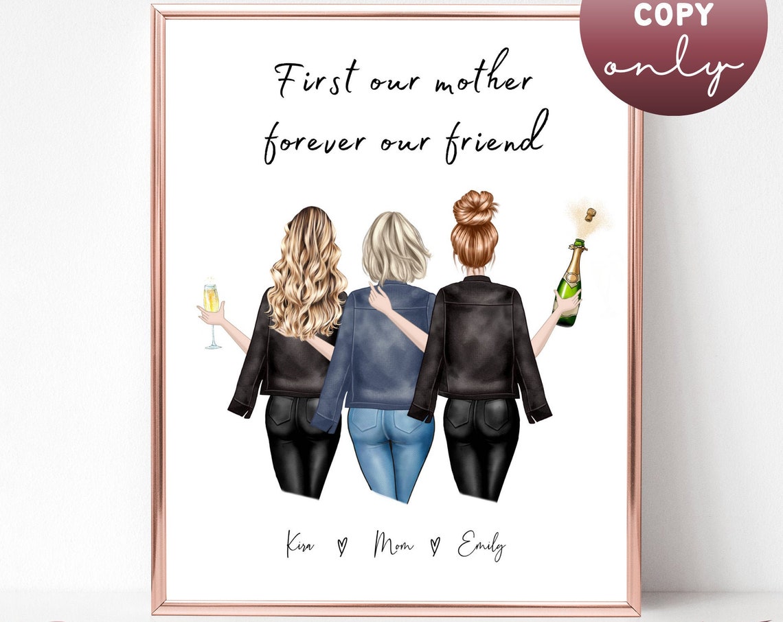 First Our Mother Forever Our Friend Custom Mother Daughters Poster