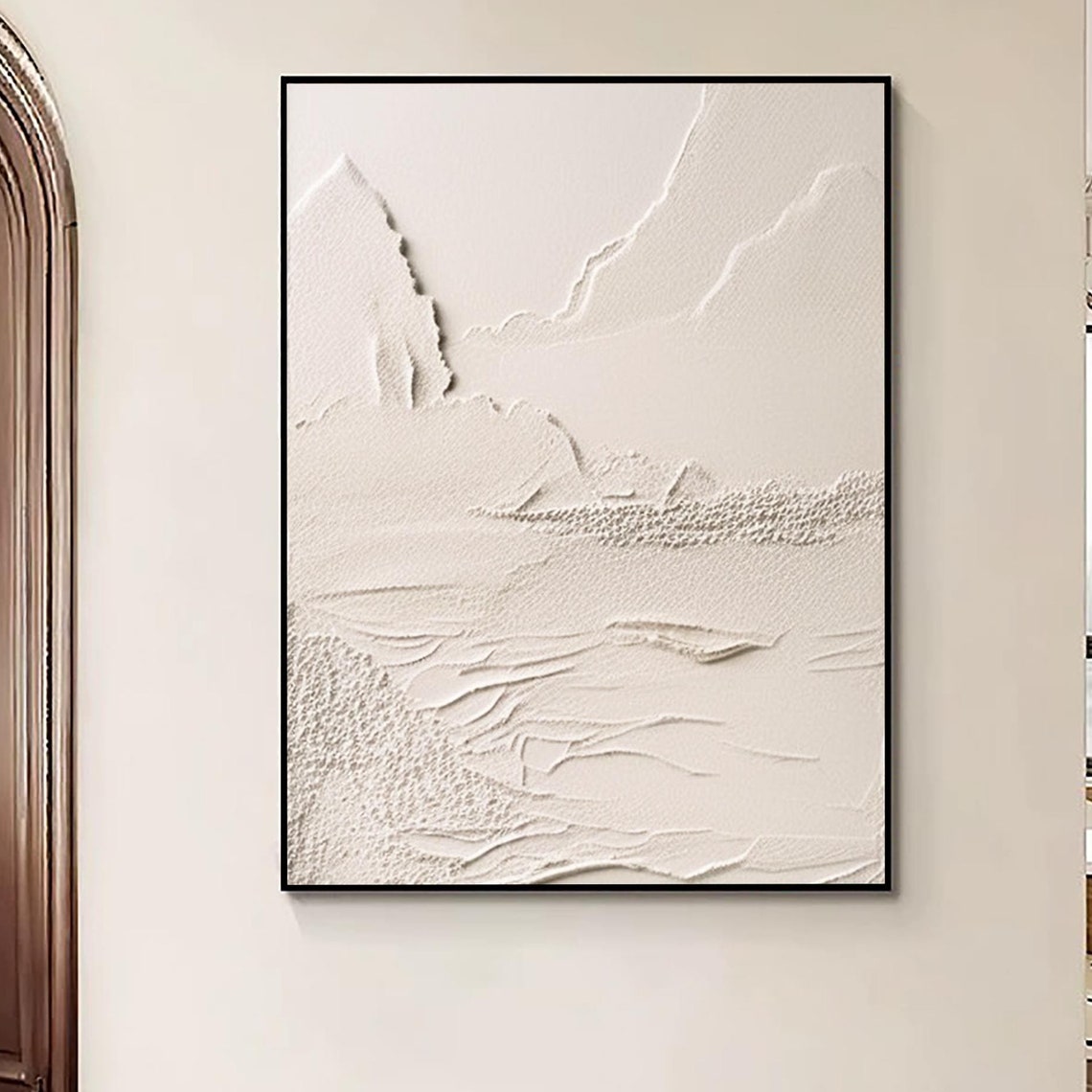 White Mountain Painting On Abstract Mountain Painting On Original Textured Wall Art Abstract Texture Snow Mountain Painting