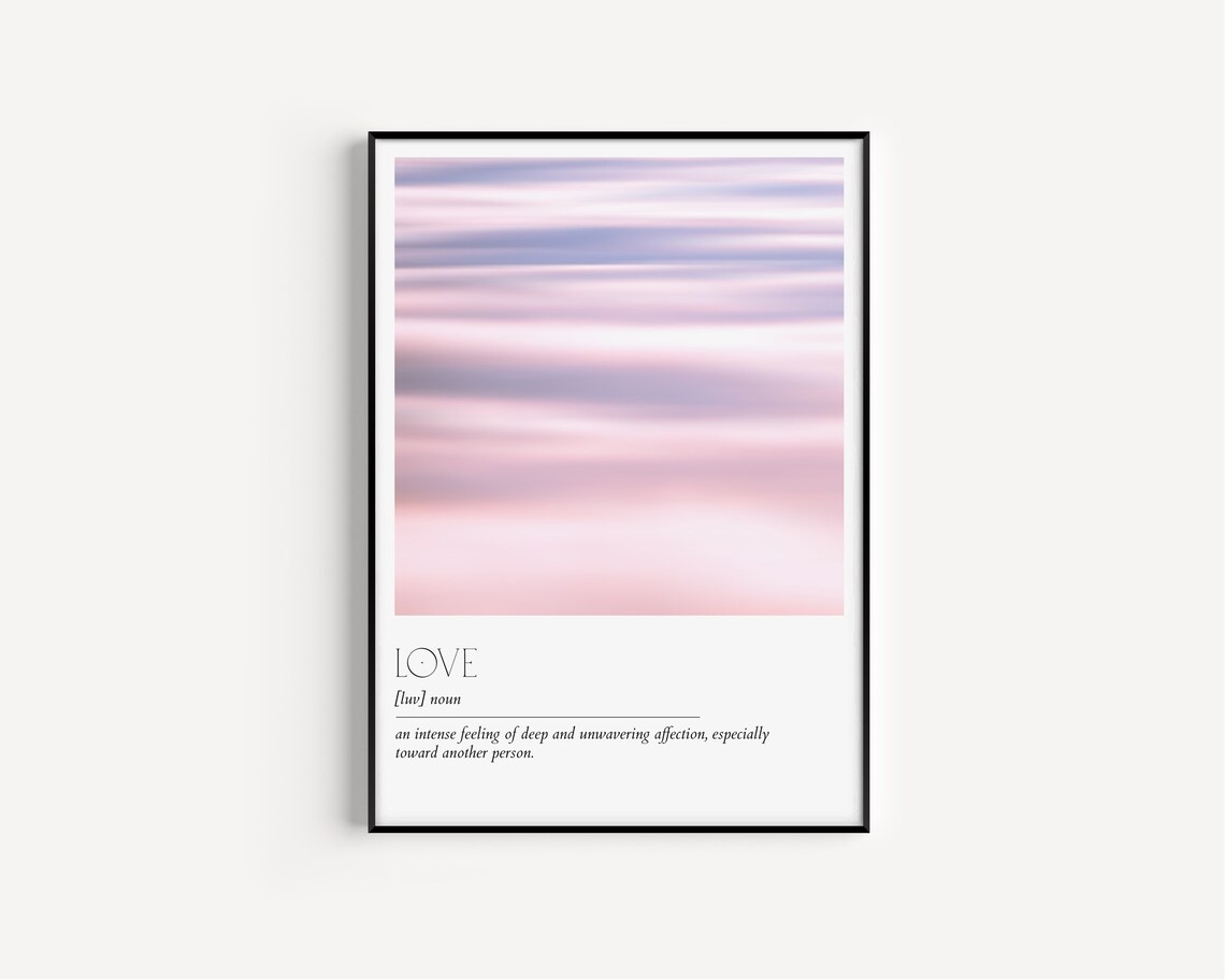 Love Definition Minimalist Typography Art Print