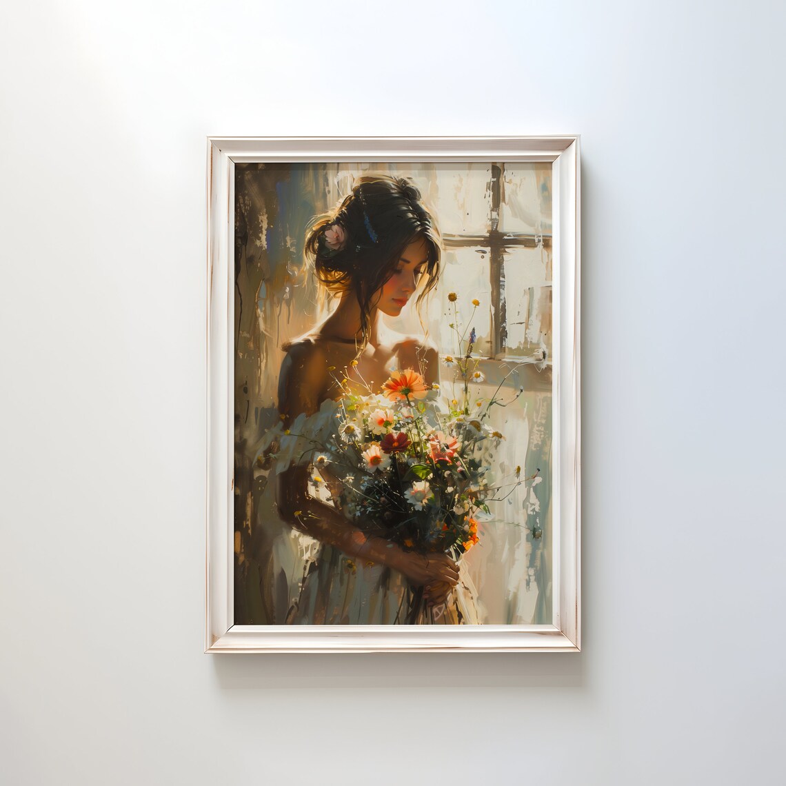 Vintage Woman With Bouquet, Housewarming Poster - Image 2