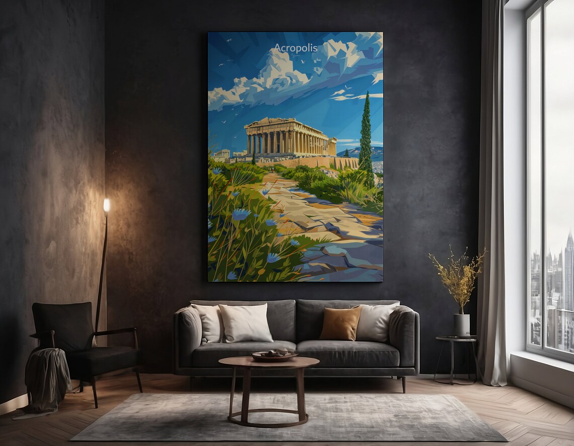 Acropolis Poster, Vintage Athens Greece Travel Poster - Image 3