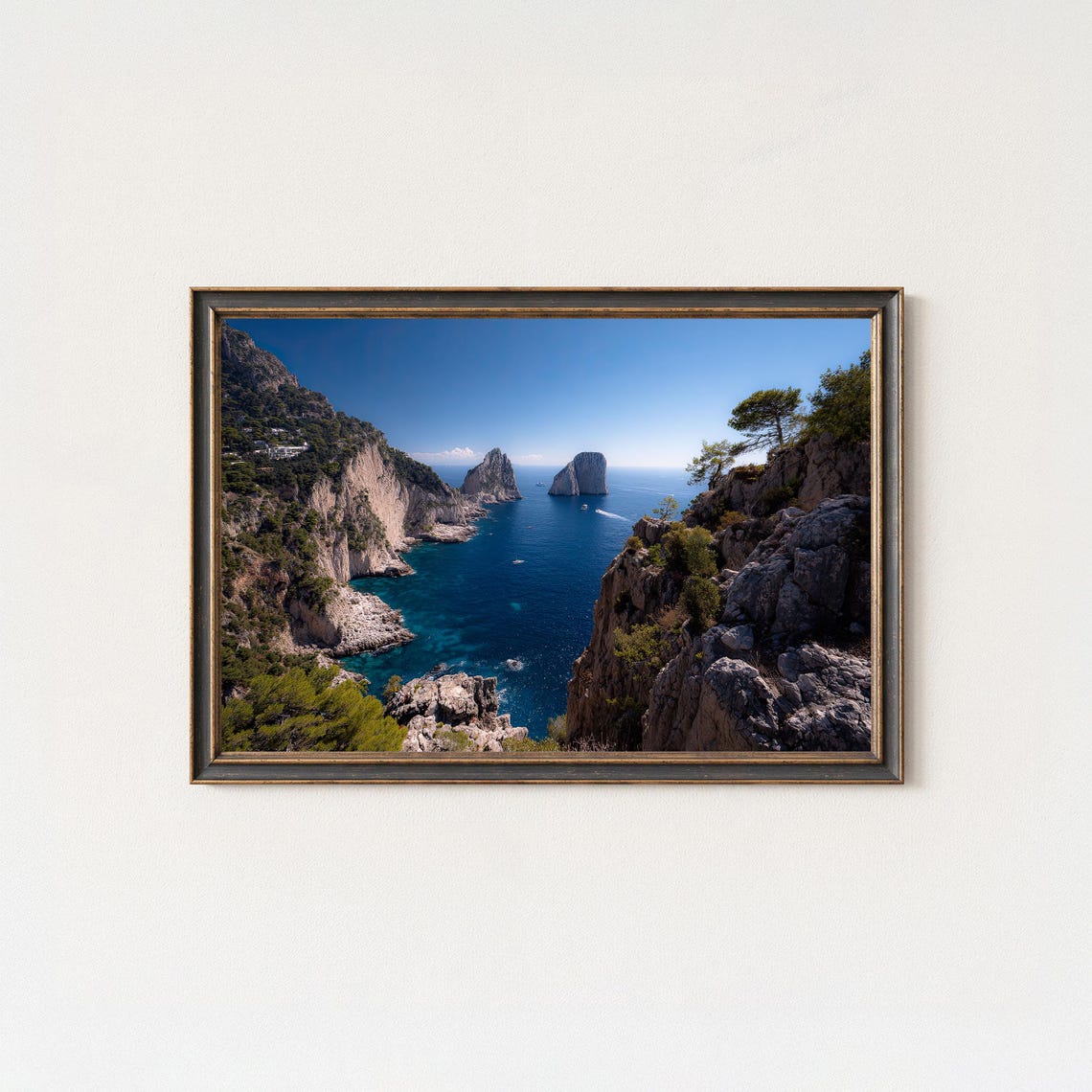 Capri Faraglioni Sea Stacks Mediterranean Coast Photo Poster
