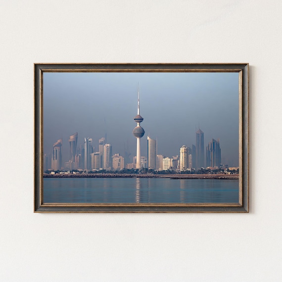 Kuwait City Skyline Art Print Daylight Waterfront View