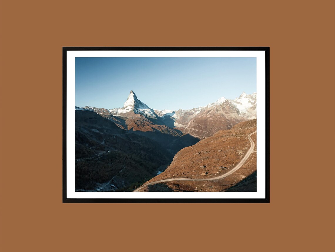 Matterhorn Mountain Zermatt Swiss Alps Valley Photography Poster