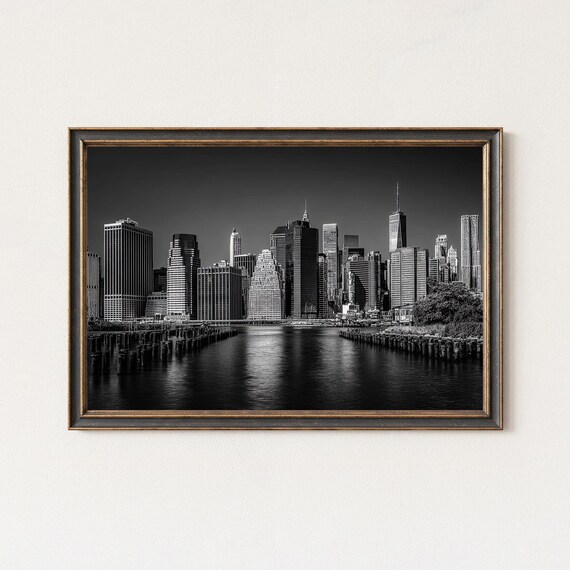Nyc Skyline Print Black And White Manhattan Fine Art