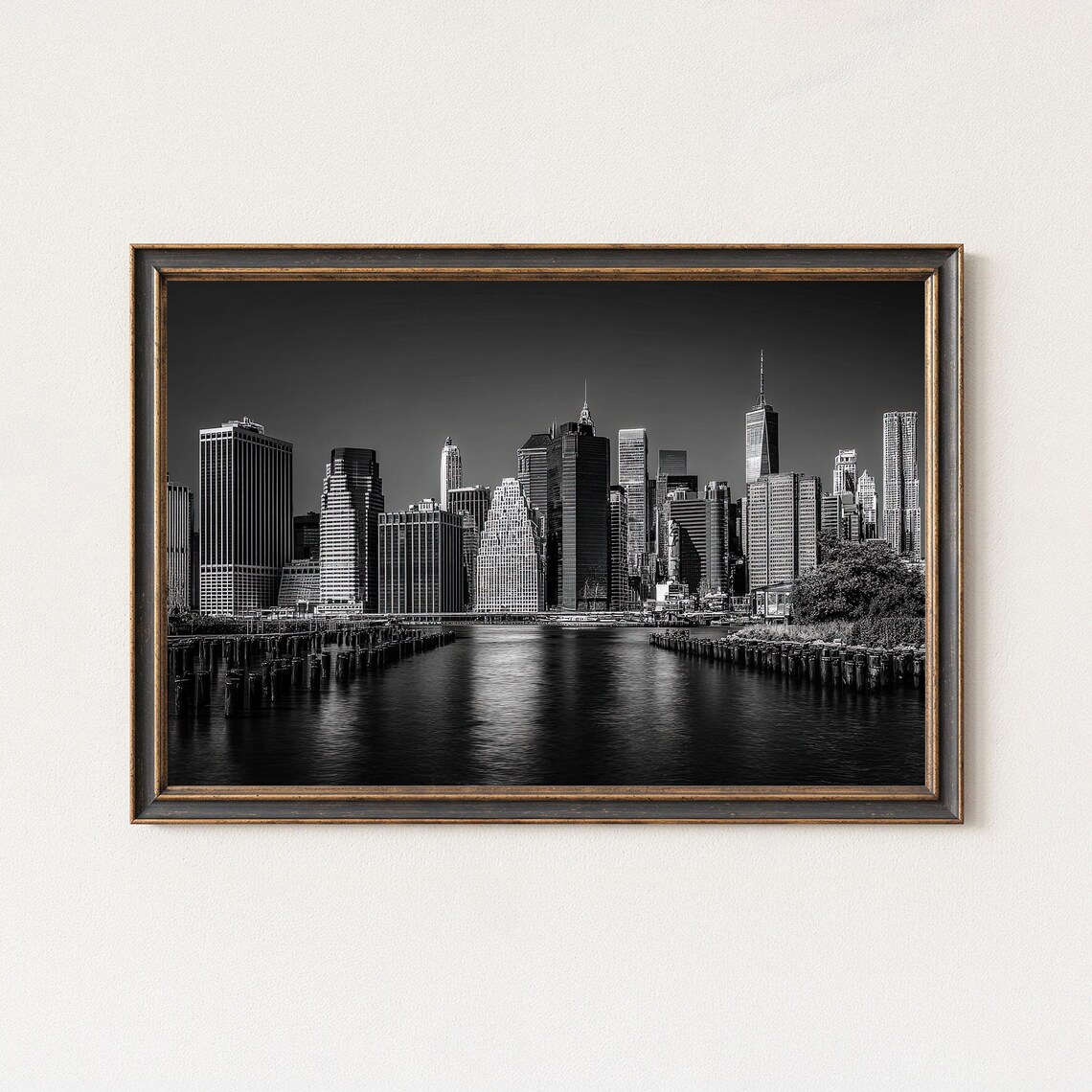 Nyc Skyline Print Black And White Manhattan Fine Art