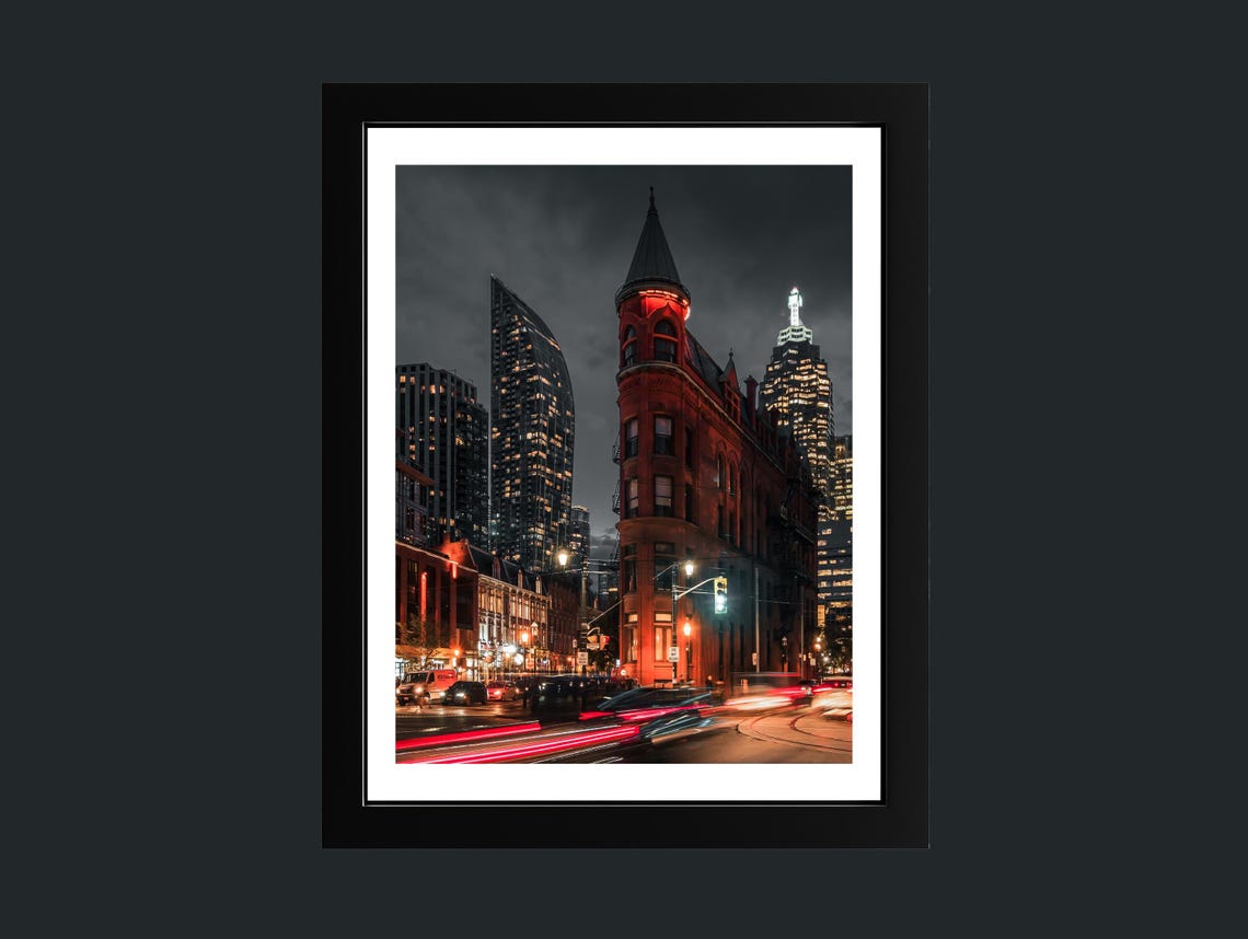 Toronto Gooderham Flatiron Building Night City Lights Photo Poster
