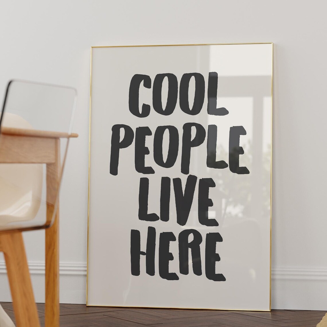 Cool People Live Here Modern Trendy Wall Art Print