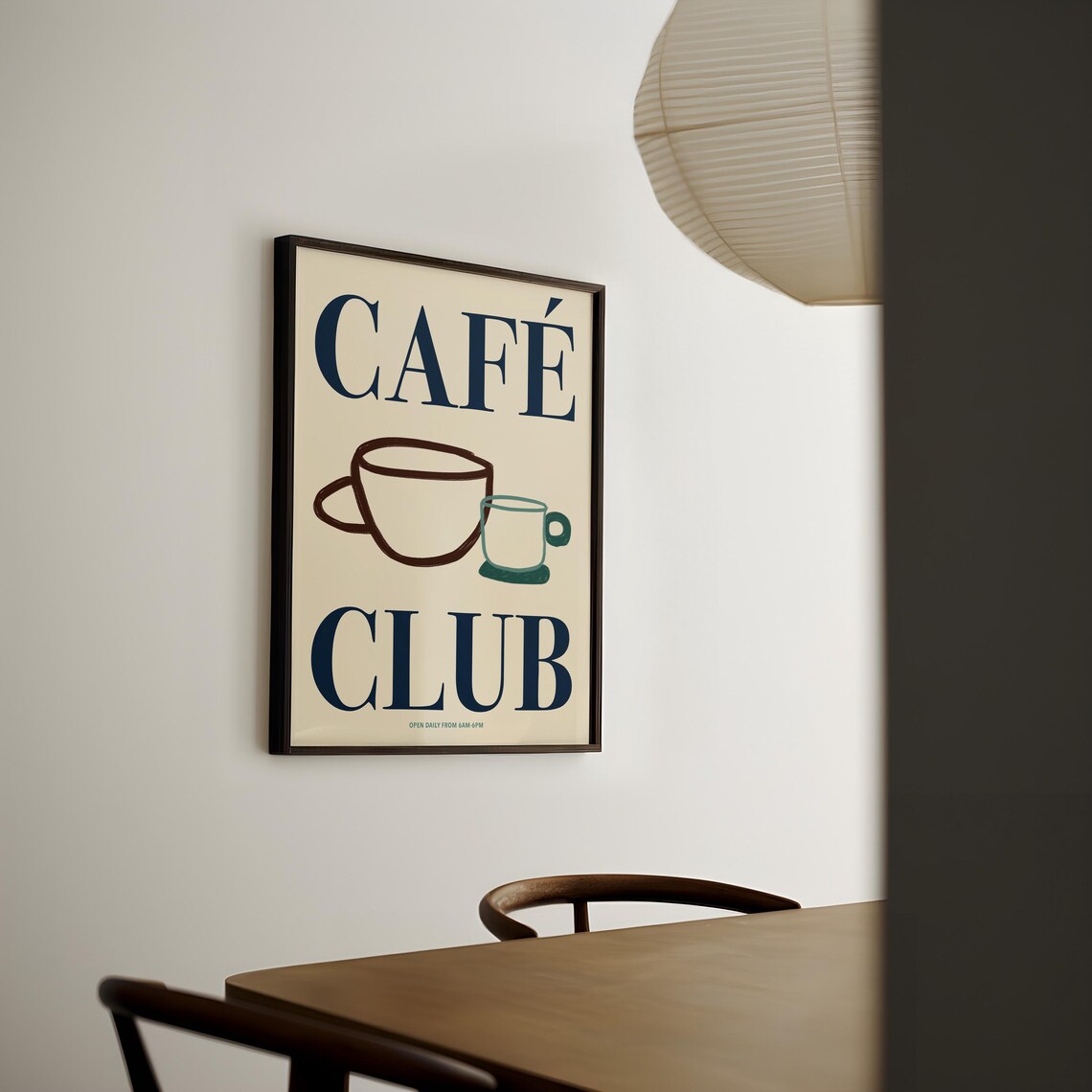 Coffee Club Print Typography Poster Cafe Print Mid Century Print Coffee Bar Decor Wall Art Trendy Kitchen Poster Hand Drawn - Image 2