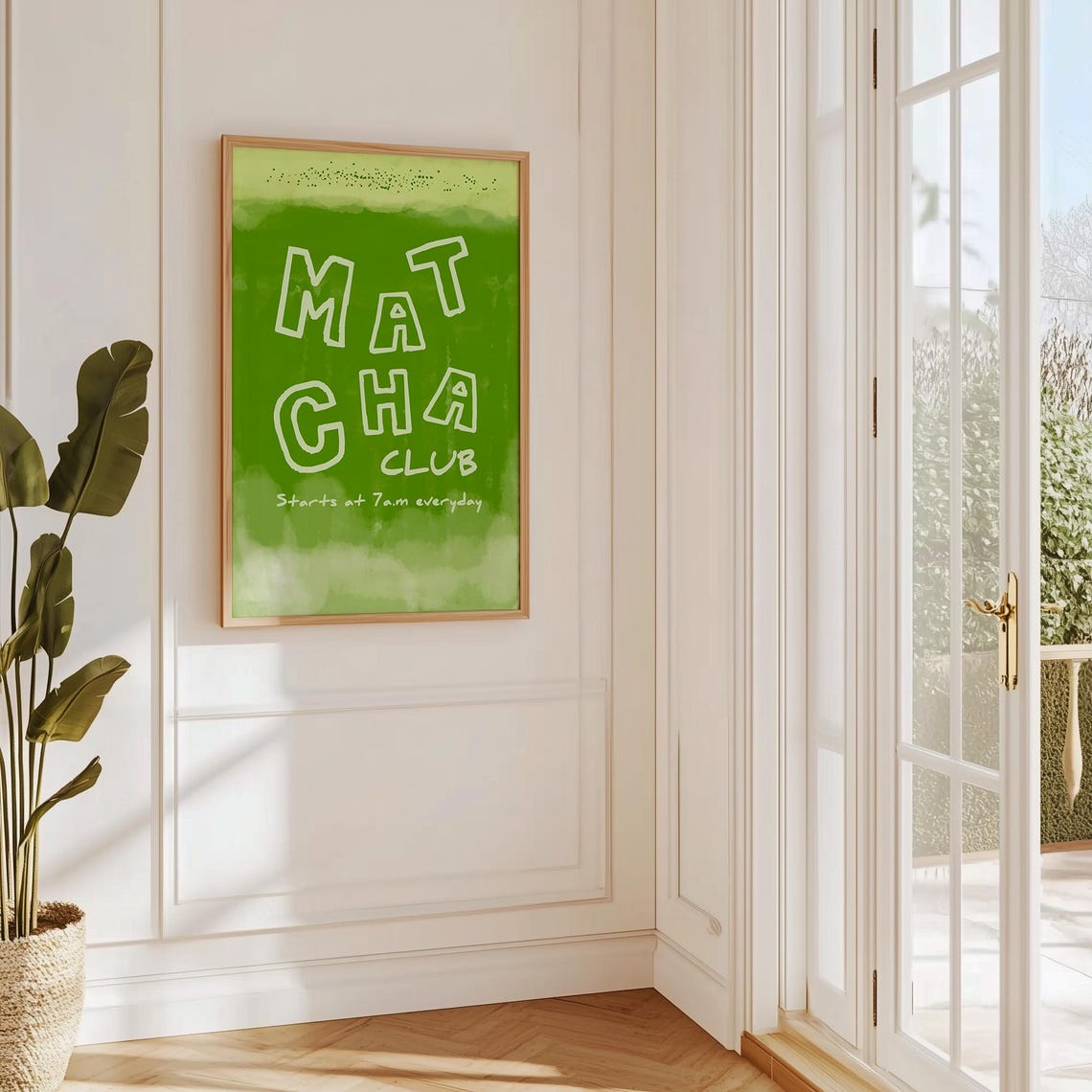 Matcha Club Green Watercolor Hand Lettered Kitchen Wall Art Decor - Image 2