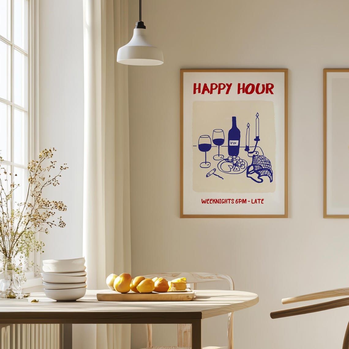 Happy Hour Weeknights 6PM Late Wine Bar Art Poster for Kitchen Decor - Image 2